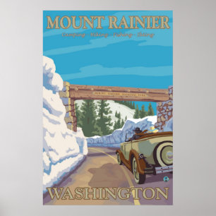Mount- Rainier - Chinook-Durchlauf-Eingangs-Plakat Poster