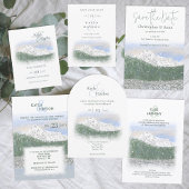Mount Rainier, Falling Snow Wedding Save the Date Hinweiskarte