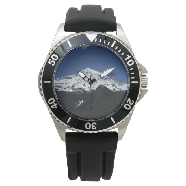 Mount Rainier Foto Armbanduhr (Vorderseite)