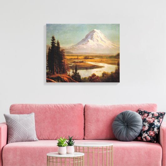 Mount Rainier Gemälde von Albert Bierstadt Leinwanddruck (Insitu (Wohnzimmer))
