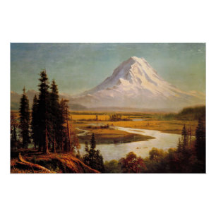 Mount Rainier Gemälde von Albert Bierstadt Poster