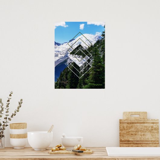 Mount Rainier Geometric Poster (Küche)