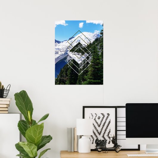 Mount Rainier Geometric Poster (Heimbüro)