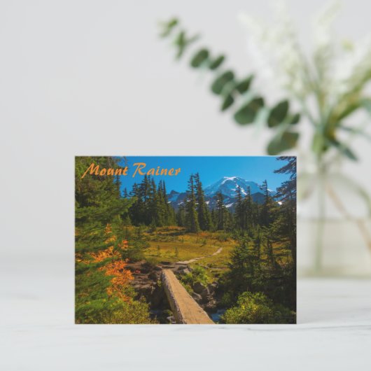 Mount Rainier Herbst Postkarte (Stehend Vorderseite)
