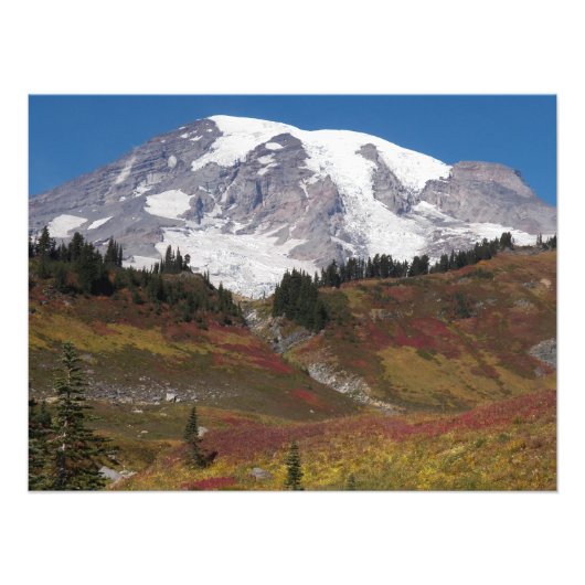 Mount Rainier Herbstfarbe Fotodruck (Vorne)