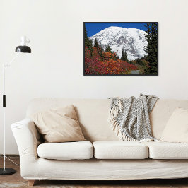 Mount Rainier Herbstfarben Foto Glossy Poster