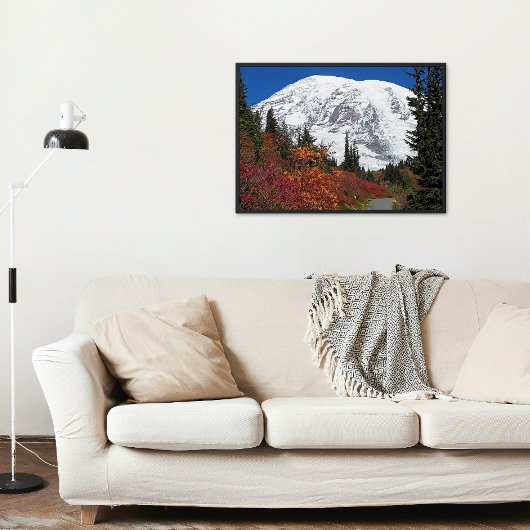 Mount Rainier Herbstfarben Foto Glossy Poster