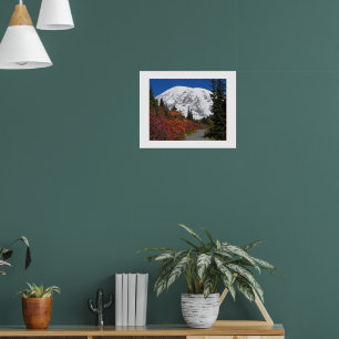 Mount Rainier Herbstfarben Fotografisches Poster