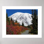 Mount Rainier Herbstfarben Fotografisches Poster (Vorne)