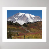Mount Rainier Herbstfarbenlandschaft Poster (Vorne)