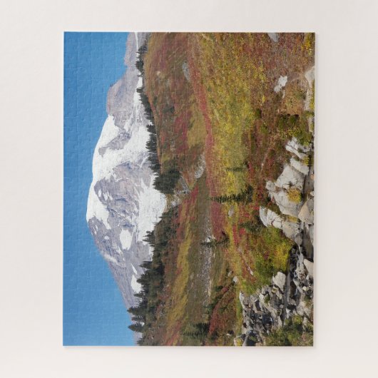 Mount Rainier Herbstfarbenlandschaft Puzzle (Vertikal)