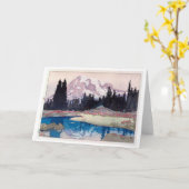 Mount Rainier, Hiroshi Yoshida, Woodcut Karte (Gelbe Blume)