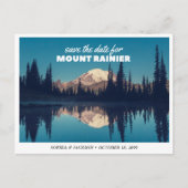 Mount Rainier Hochzeit Save the Date Retro Postkarte (Vorderseite)