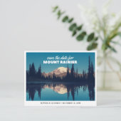 Mount Rainier Hochzeit Save the Date Retro Postkarte (Stehend Vorderseite)