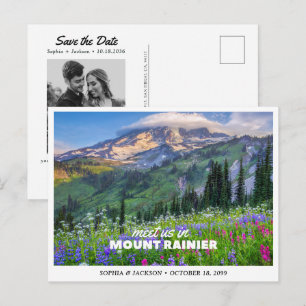 Mount Rainier Hochzeitswochenende - Save the Date Postkarte