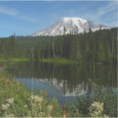 Mount Rainier Lake Reflection with Wildflowers Aufkleber (Vorderseite)