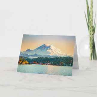 Mount Rainier Lake Washington Jeder Anlass Blank Feiertagskarte