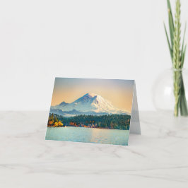 Mount Rainier Lake Washington Jeder Anlass Blank Feiertagskarte