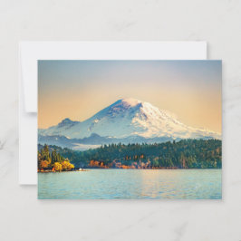 Mount Rainier Lake Washington Jeder Anlass Blank Postkarte
