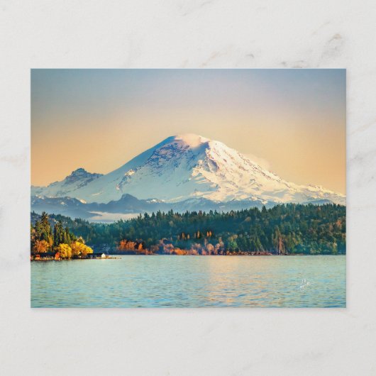 Mount Rainier Lake Washington Jeder Anlass Blank Postkarte (Vorderseite)