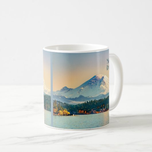 Mount Rainier Lake Washington Pacific Nordwest Kaffeetasse (VorderseiteRechts)
