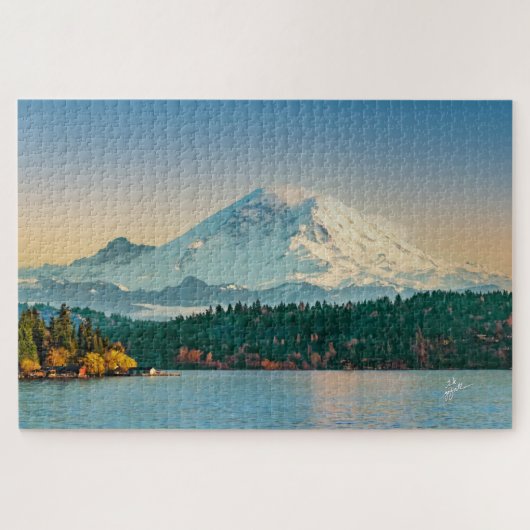 Mount Rainier & Lake Washington Sunset Puzzle (Horizontal)