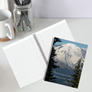 Mount Rainier Landschaft mit John Muir Zitat Notizblock