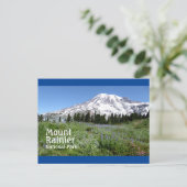 Mount Rainier N.P. mit Text Postkarte (Stehend Vorderseite)