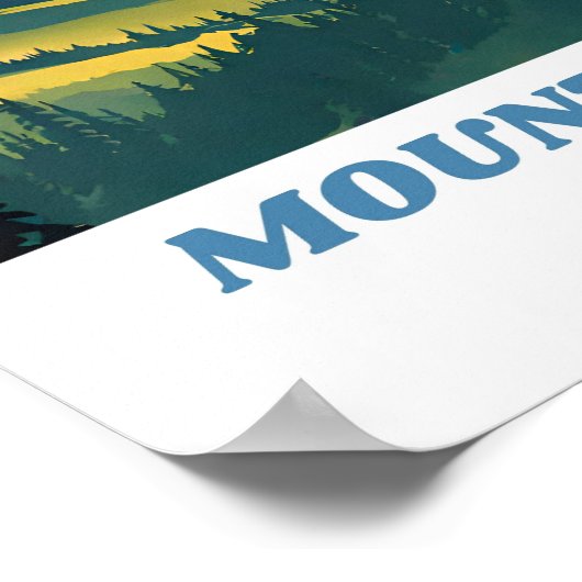 Mount Rainier National Park Illustration Retro Vac Poster (Ecke)