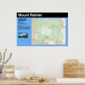 Mount Rainier National Park Map Poster (Küche)