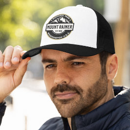 Mount Rainier National Park Mountain Logo Truckerkappe