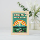 Mount Rainier National Park Retro Postkarte (Stehend Vorderseite)