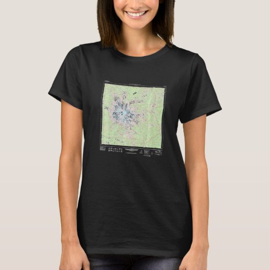 Mount Rainier National Park Topographic Map Premiu T-Shirt (Vorderseite)