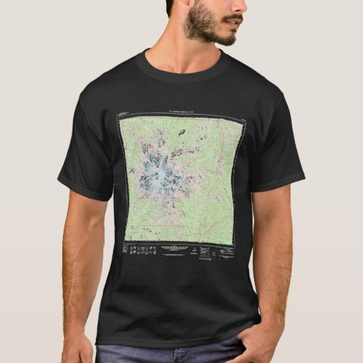 Mount Rainier National Park Topographic Map T-Shirt (Vorderseite)