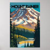 Mount Rainier National Park Traditionelle Reisen P Poster (Vorne)
