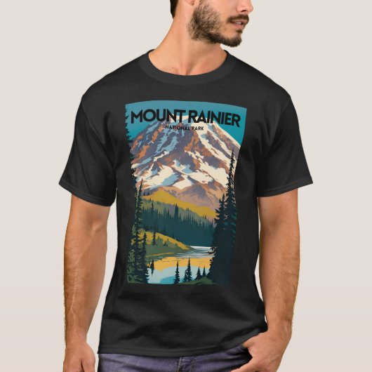 Mount Rainier National Park Traditionelle Reisen P T-Shirt (Vorderseite)
