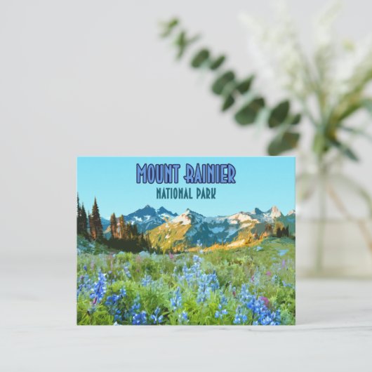 Mount Rainier National Park Washington Flat Card (Stehend Vorderseite)