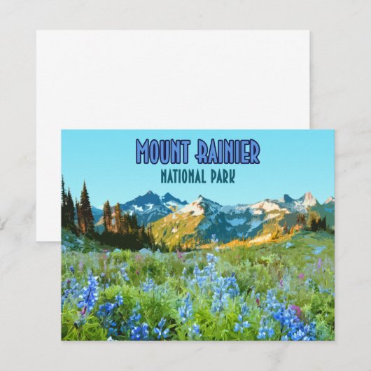 Mount Rainier National Park Washington Flat Card (Vorne/Hinten)