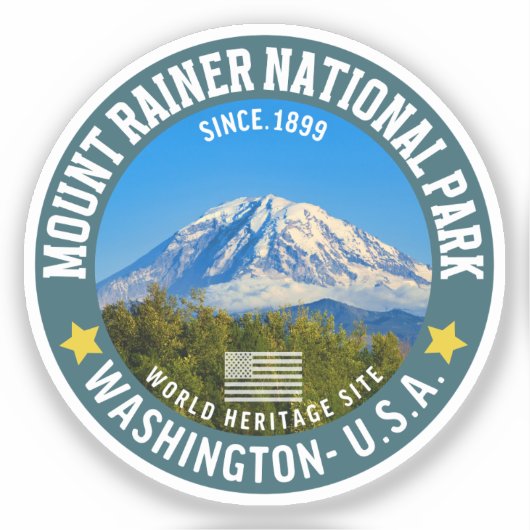 Mount Rainier National Park – Washington Mountain Aufkleber (Vorderseite)