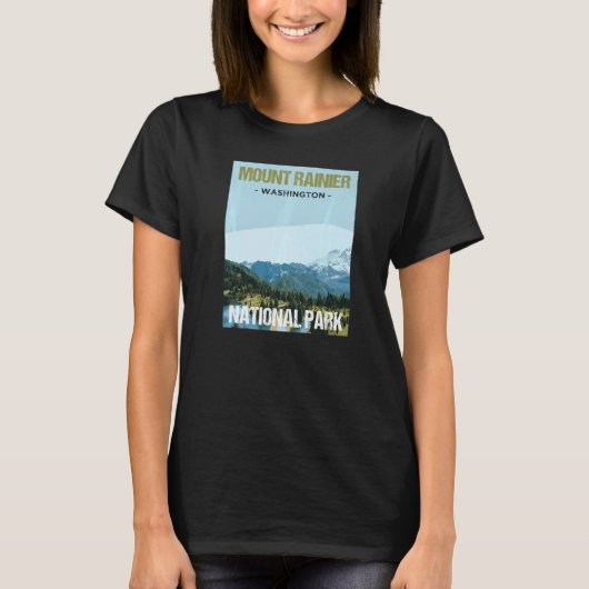 Mount Rainier National Park Washington Poster T-Shirt (Vorderseite)