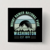 Mount Rainier National Park Washington USA Retro Button (Vorderseite)
