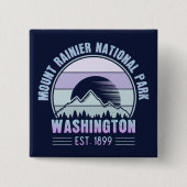 Mount Rainier National Park Washington USA Retro Button (Vorderseite)