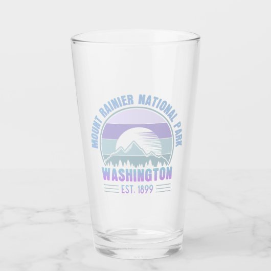 Mount Rainier National Park Washington USA Retro Glas (Vorderseite)
