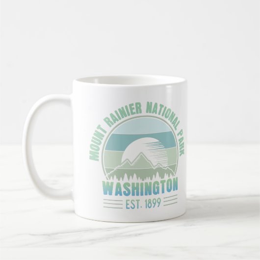Mount Rainier National Park Washington USA Retro Kaffeetasse (Links)