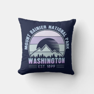 Mount Rainier National Park Washington USA Retro Kissen