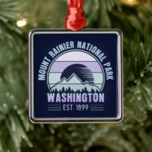 Mount Rainier National Park Washington USA Retro