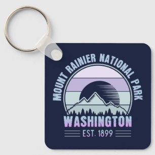 Mount Rainier National Park Washington USA Retro Schlüsselanhänger