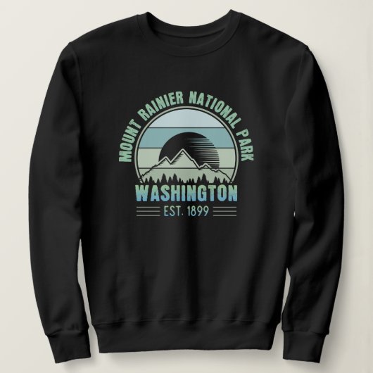 Mount Rainier National Park Washington USA Retro Sweatshirt (Design vorne)
