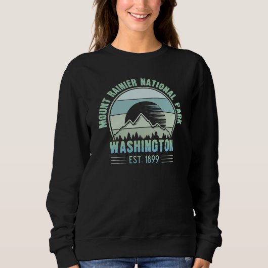 Mount Rainier National Park Washington USA Retro Sweatshirt (Vorderseite)