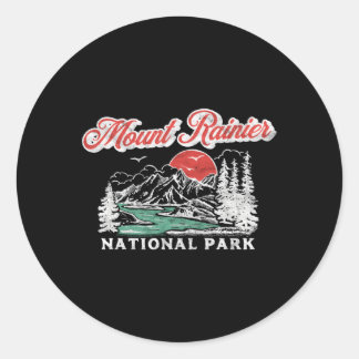Mount Rainier Nationalpark 80er Berge Runder Aufkleber